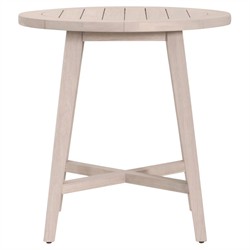 Nadia Coastal Beach Washed Teak Round Outdoor Counter Table - 36"|