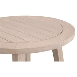 Nadia Coastal Beach Washed Teak Round Outdoor Counter Table - 36"|