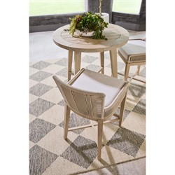 Nadia Coastal Beach Washed Teak Round Outdoor Counter Table - 36"|