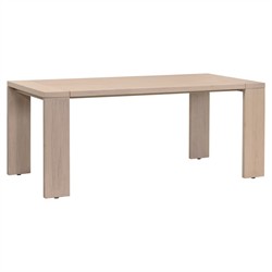 Samuel Coastal Beach Washed Teak Outdoor Rectangular Outdoor Dining Table -72"|