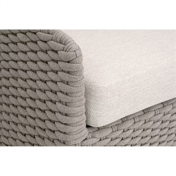 Safia Coastal Beach Cream Performance Washed Teak Outdoor Sofa - 89"|