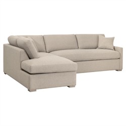 Davis Modern Beige Performance Grey Oak Sleeper Sectional - Left Chaise - 112"|