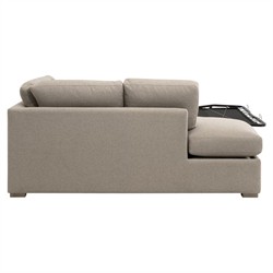 Davis Modern Beige Performance Grey Oak Sleeper Sectional - Left Chaise - 112"|
