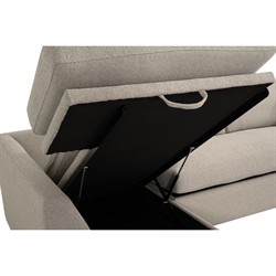 Davis Modern Beige Performance Grey Oak Sleeper Sectional - Left Chaise - 112"|