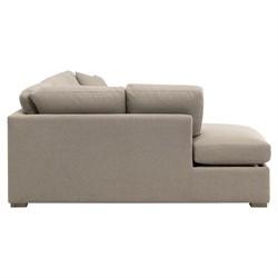 Davis Modern Beige Performance Grey Oak Sleeper Sectional - Left Chaise - 112"|