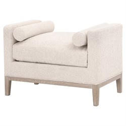 Kelly Modern Classic Cream Performance Natural Grey Oak Accent Stool|