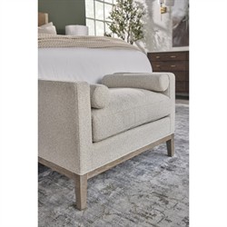 Kelly Modern Classic Cream Performance Natural Grey Oak Accent Stool|