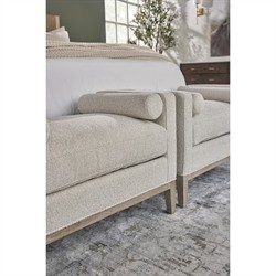 Kelly Modern Classic Cream Performance Natural Grey Oak Accent Stool|