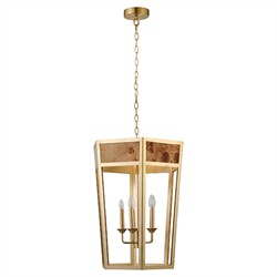 Worlds Away Reynolds Modern Classic Burl Gold Metal Hexagon Pendant|
