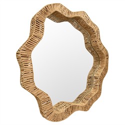 Worlds Away Komodo Coastal Natural Rattan Wall Mirror|