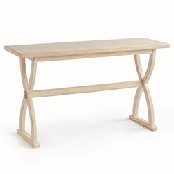 Felicien French Country Whitewash Mango Wood Rectangular Console Table|