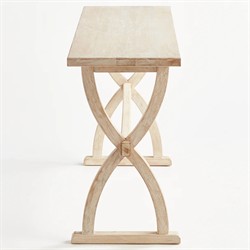 Felicien French Country Whitewash Mango Wood Rectangular Console Table|