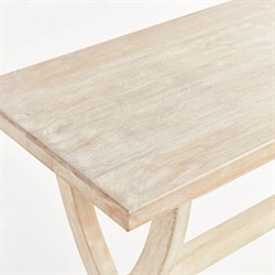 Felicien French Country Whitewash Mango Wood Rectangular Console Table|
