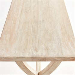 Felicien French Country Whitewash Mango Wood Rectangular Console Table|