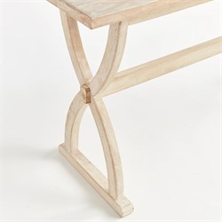 Felicien French Country Whitewash Mango Wood Rectangular Console Table|