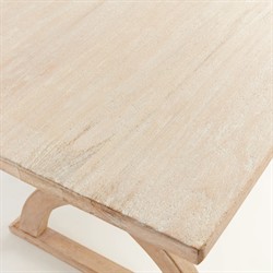 Felicien French Country Whitewash Mango Wood Rectangular Dining Table - 96"|
