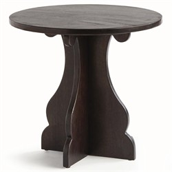 Gonzalo Updated Traditional Black Mango Wood Pedestal Round Side Table|