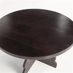 Gonzalo Updated Traditional Black Mango Wood Round Dining Table - 48"|