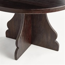 Gonzalo Updated Traditional Black Mango Wood Round Dining Table - 48"|