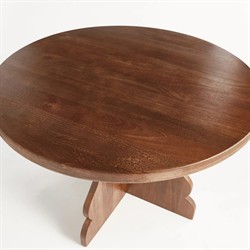 Gonzalo Updated Traditional Brown Mango Wood Round Dining Table - 48"|