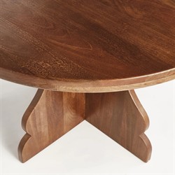 Gonzalo Updated Traditional Brown Mango Wood Round Dining Table - 48"|