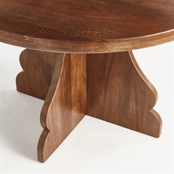 Gonzalo Updated Traditional Brown Mango Wood Round Dining Table - 48"|
