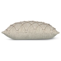 Jero Coastal Beach Beige Lattice Indoor Outdoor Throw Pillow - 20x20|