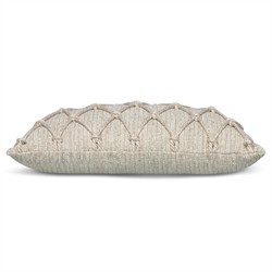 Jero Coastal Beach Beige Lattice Indoor Outdoor Lumbar Pillow - 12x20|