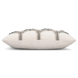 Keaton Coastal Beige Rope Indoor Outdoor Lumbar Pillow - 12x20|
