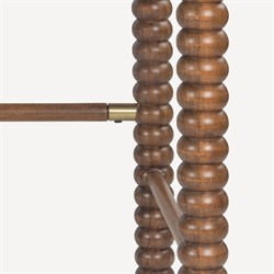 Tobi Updated Traditional Natural Woven Cane Brown Acacia Wood Spindle Desk|