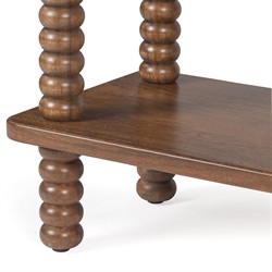 Tobi Updated Traditional Brown Acacia Wood Spindle Bookcase|