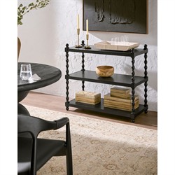 Thalen Updated Traditional Black Wood Spindle Console Table|