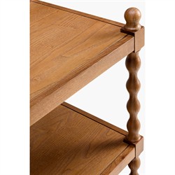 Thalen Updated Traditional Brown Wood Spindle Console Table|