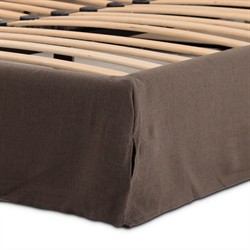 Linus Rustic Lodge Dark Brown Slipcovered Bed - Queen|