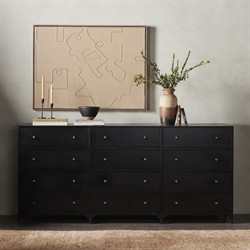 Stancil Modern Classic Black Iron Triple Dresser|