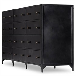 Stancil Modern Classic Black Iron Triple Dresser|
