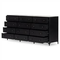 Stancil Modern Classic Black Iron Triple Dresser|