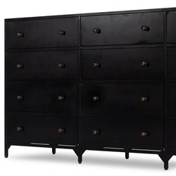 Stancil Modern Classic Black Iron Triple Dresser|