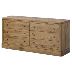 Diego Updated Traditional Honey Brown Oak Double Dresser|