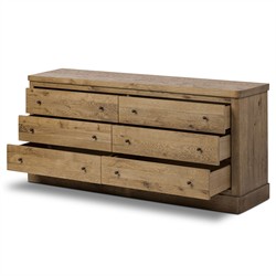 Diego Updated Traditional Honey Brown Oak Double Dresser|