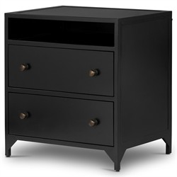 Stancil Modern Classic Black Iron Nightstand|
