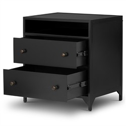 Stancil Modern Classic Black Iron Nightstand|