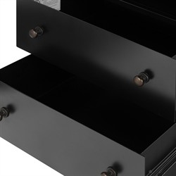 Stancil Modern Classic Black Iron Nightstand|