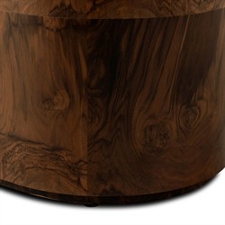Raisa Walnut Burl Oval Nightstand|