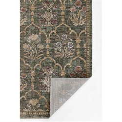 Frescia Updated Traditional Green Floral Lattice Patterened Rug - 5'3"x7'6"|