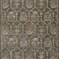 Frescia Updated Traditional Green Floral Lattice Patterened Rug - 5'3"x7'6"|