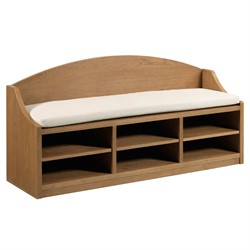 Daydream Coastal Beach Gold Oak Entryway Bench|