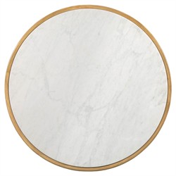 Tyson Updated Traditional White Marble Auden Wood Dining Table - 40"|