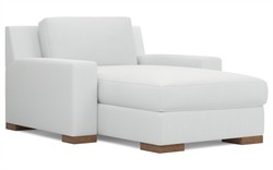 Henri Sky Blue Cotton Stripe Chaise|