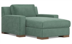 Henri Stone Pine Performance Velvet Chaise|